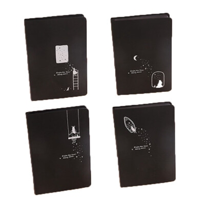 

guangxichuangshengxinfu Black Paper Journal with Black Cardboard Hardcover Notebook Black Pages Sketch