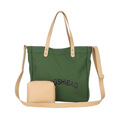 

Fashion Women Canvas Large Capacity Shoulder Crossbody Bag Handbag with Clutch