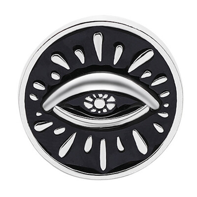 

Hot Fashion Black Round Devils Eye Brooch Punk Badge Halloween Gift
