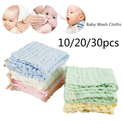 

102030pcs Newborn Baby Wash Cloth Face Hand Towel Cotton Gauze 6 Layers Saliva Towel