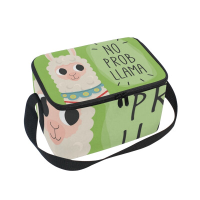 

Lunch Box Insulated Lunch Bag Large Cooler No Problem Llama Tote Bagfor Kids Men Women