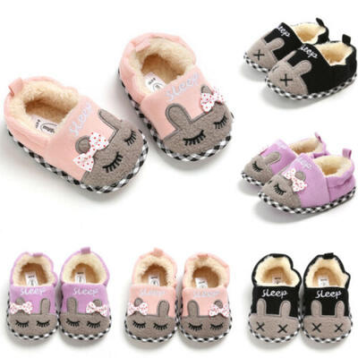 

UK Infant Baby Girl Boy Toddler Anti-slip Winter Warm Slippers Cotton Crib Shoes