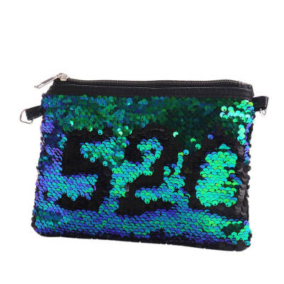 

Women Reversible Sequins Handbag Make Up Cosmetic Pouch Single Shoulder Crossbody Evening Party Bag