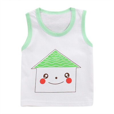 

Kids Underwear Model Cotton Girls Cartoon Tops Solid Color Girls Vest Children Singlet Tops Undershirt