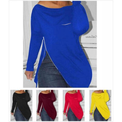 

Women Ladies Long Sleeve Asymmetrical Top Blouse High Low Hem Baggy Tunic Shirt