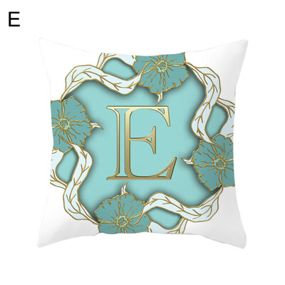 

English Letter Flower Pillow Case Cushion Cover Sofa Bed Car Cafe Office Decor