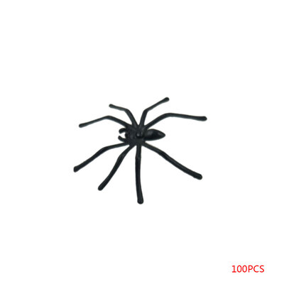 

100PCS Plastic Fake Spider Practical Jokes Props Realistic Spider Prank Halloween Party Decoration