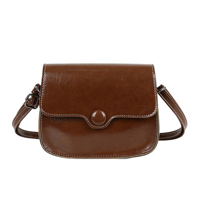 

Fashion Solid Color Faux Leather Womens Flap Square Crossbody Shoulder Bag