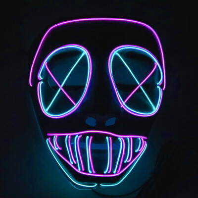 

The Purge LED Light Up PVC el Party Mask Halloween Decorative Masks Glow Party Favors Supplies