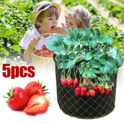 

5PCS 7 Gallon Breathable Eco-friendly Planting Bag Strawberry Plant Grow Bags