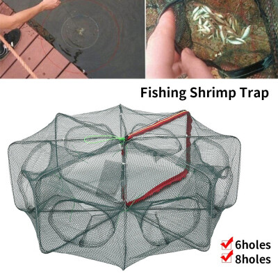 

68 Holes Automatic Fishing Net Shrimp Cage Nylon Foldable Crab Fish Trap Cast Capture Tool