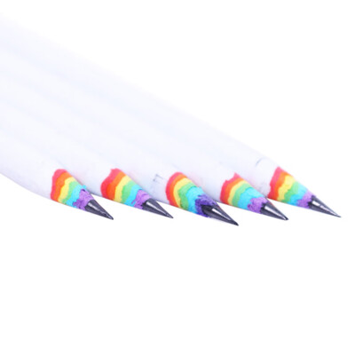

JPGIF Black And White Wood Set Rainbow Pencils School Office Stationery