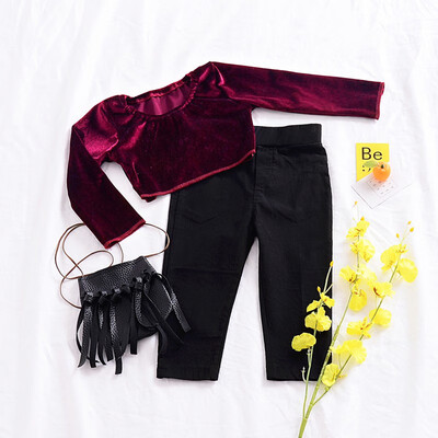 

Newborn Baby Girls Spring Summer Short Style Long-sleeve Gold Velvet Fashion Baby Girls Clothes T-shirt Clothing