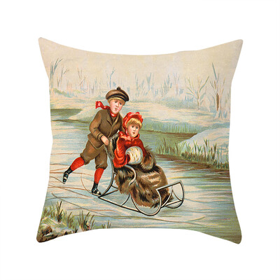 

〖Follure〗Christmas Series Home Decor Polyester Peach Skin Pillow Case 18x18in