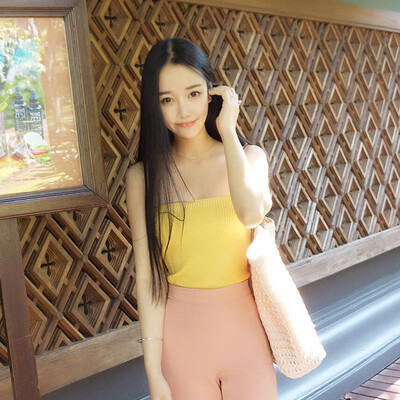 

Sexy Solid Color Camisole Slim Top Slimming Simple Bottoming Shirt Wrapped Chest Top