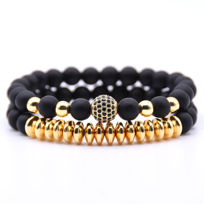 

Lava Stone Bracelet Women Men Natural Stone Lava Rock Bracelet Handmade Matte Black Beaded Bracelets