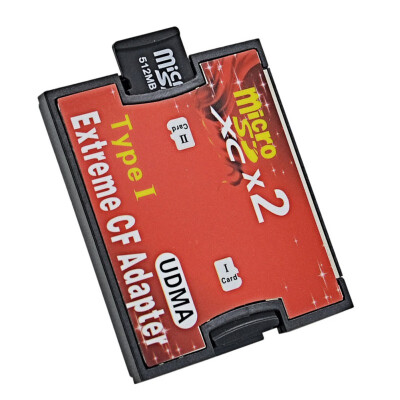

CHIPAL Hight Quality Red Dual Slot Micro SD SDHC SDXC TF to CF Adapter MicroSD to Extreme Compact Flash Type I Card Converter