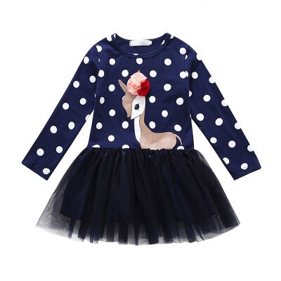 

Spring Girls Dress Cartoon long-sleeved children girl clothes Casual school dress for girls children party clothes clothing