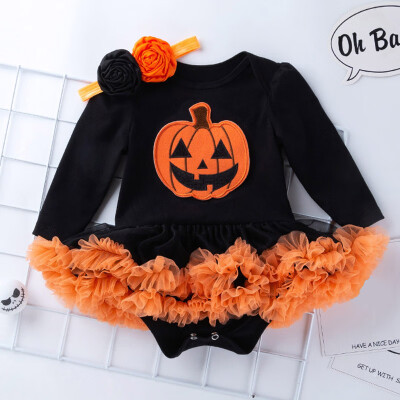 

2019 Autumn Winter New Born Baby Clothes Unisex Halloween Clothes Boy Rompers Kids Costume For Girl Infant Jumpsuit 2PCS