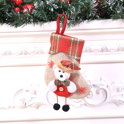

JPGIF Christmas Stocking Mini Sock Santa Claus Candy Gift Bag Xmas Tree Hanging Decor