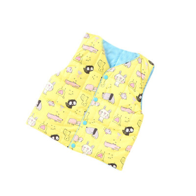 

Baby Vest Autumn Boys Girls Cartoon Print Vest Jacket Clothes Kid Winter Cotton Waistcoat Outerwear Coat