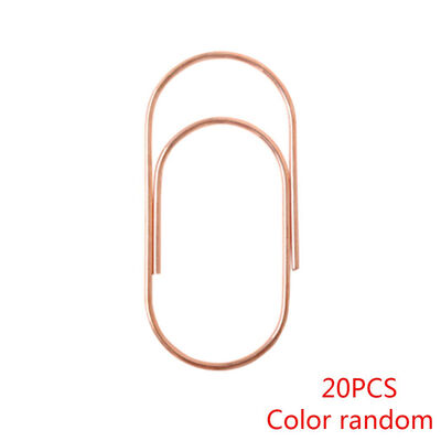 

Color Random 20pcs 50mm Metal Paper Clips Students School Bookmarks Office Documents Organizers