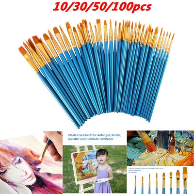 

103050100 Pcs Painting Brush Kit Round Pointed Tip Nylon Hair Brush Kids Artist Painting Water Color Paintbrushes