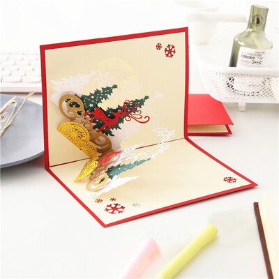 

Toponeto Christmas 3D Stereo Greeting Card AR Virtual Imaging Technology Creative Gifts