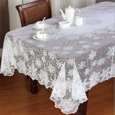 

Tailored Christmas Table Cloth Cover White Vintage Lace Tablecloth Home Party Xmas Decor