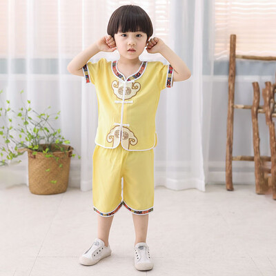 

Toddler Boy Clothes Formal Kids Summer Suit ChildrenS Wear Chinese Style Childrens Tang Suit Wishful Short-Sleeved Suit 2-6Y