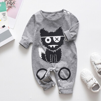 

Infant Cartoon Bear Baby Clothes Girl&Boys Long Sleeve Cat Print Cute Baby Rompers Babygrow Sleepsuits Baby Romper 0-18 Months