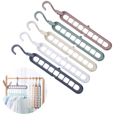 

5pcsset Magic Clothes Hanger Organizer Closet Space Saving Plastic Multi Functional Wardrobe Rotate Anti-skid Storage