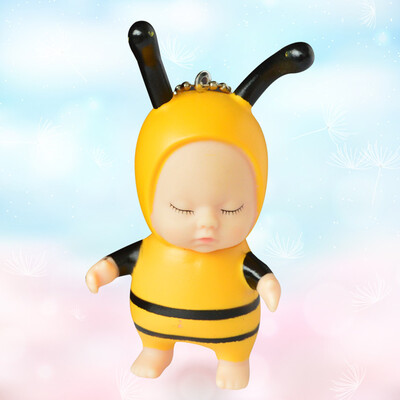 

Tailored Cute Sleeping Baby Doll Rubber Pendant Keychain Keyring Baby Toy