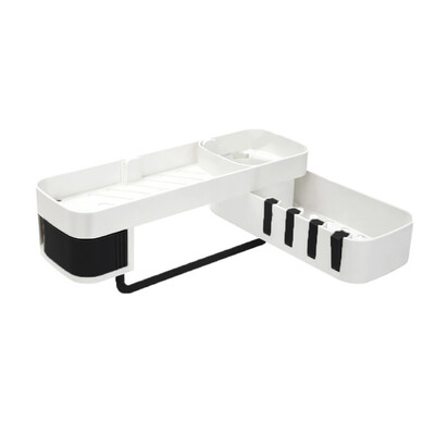 

Gobestart Plastic Suction Cup Bathroom Kitchen Storage Rack Organizer Shower Shelf