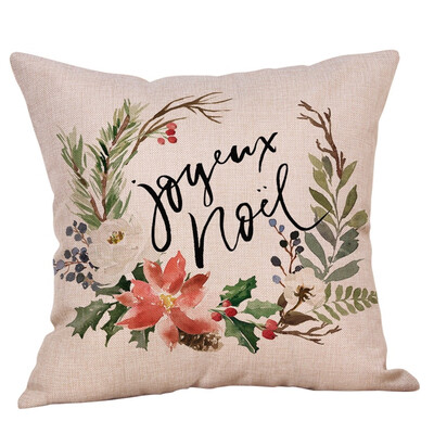 

Siaonvr Merry Christmas Pillow Cases Cotton Linen Sofa Cushion Cover Home Decor