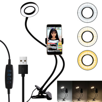 

LED Camera Light 3 Light Modes 10-Level Brightness 360° Rotating Selfie Ring Light