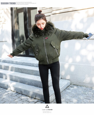 

2018 new autumn winter down jacket female Korean version of loose student bf short big fur collar jacket