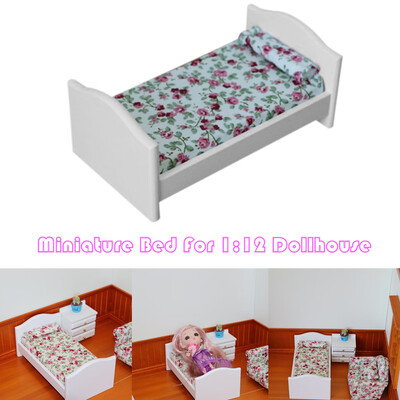 

YIWULADollhouse Furniture Mini Baby Bed Set Miniature Living Room Kid Pretend Play Toy
