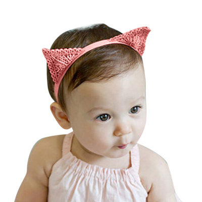 

Girls Hair Band Head Wrape Baby knitted Cat Ear Gold Headband Princess Cartoon Headband Infant Hair Accessories