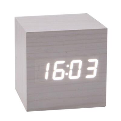 

Multicolor Wooden Clock New Modern Wood Digital LED Desk Alarm Clock Table Decor