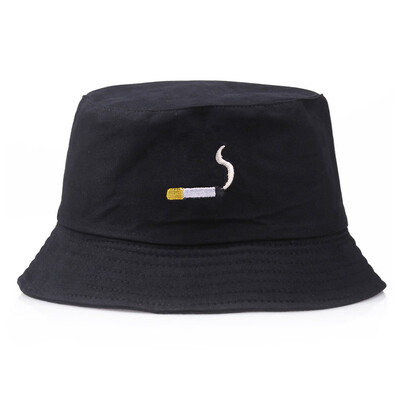 

Bucket Hat Embroidered Cigarette Leisure Fashion Fisherman Hat Cotton for Hiking Fishing Gardening