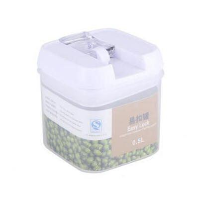 

Transparent Sealing Food Storage Cans Container Kitchen Preservation Jars Kitchen Grain Sugar Nuts Storage Bin With Buckle