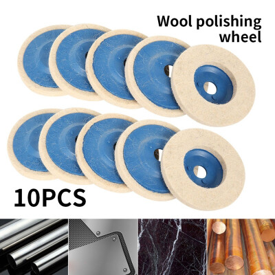 

10pcs 100mm Wool Buffing Angle Grinder Wheel Disc Pad Set Felt Polishing Wool Buffing Polishing Wheel Disc Pad Kit