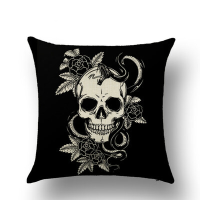 

Skull Linen Pillowcase Home Sofa Decoration A Variety Of Styles Optional