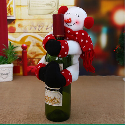 

Tailored Christmas Wine Bottle Cover Clothes Xmas Santa Snowman Table Bottle Decor Party