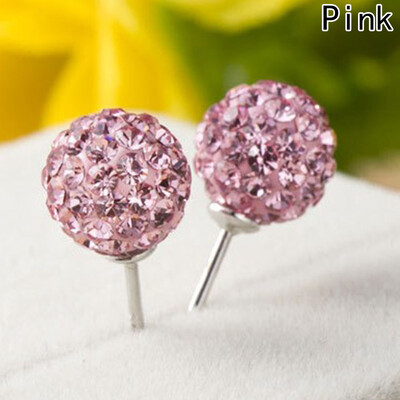 

2 New Female Earrings Womens Fashion Ball Sparkling Earrings Stud Earring