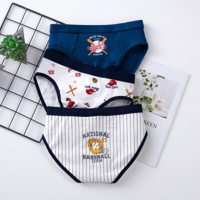 

3PCS Casual Baby Boy Underpants Cute Cartoon Printing Panties Childrens Elastic Band Underpants Kids Briefs Wears 3-14Y