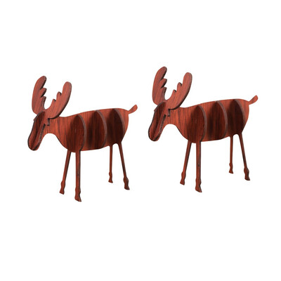 

Siaonvr Wooden DIY Mini Elk Desktop Ornaments Merry Christmas Party Decor