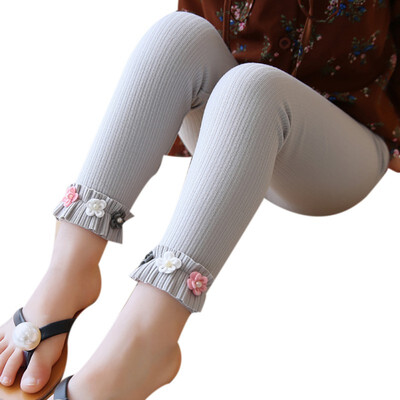 

Autumn Baby Girls Flower Pants Leggings Children Cute Stretchy Trousers Bottoms