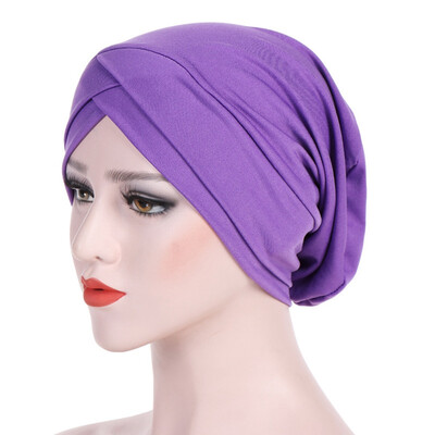 

Women Turban Hijab Cap Islamic Head Wrap Elastic Bandanas Cancer Chemo Cap Head Scarf For Hair Loss Accessories